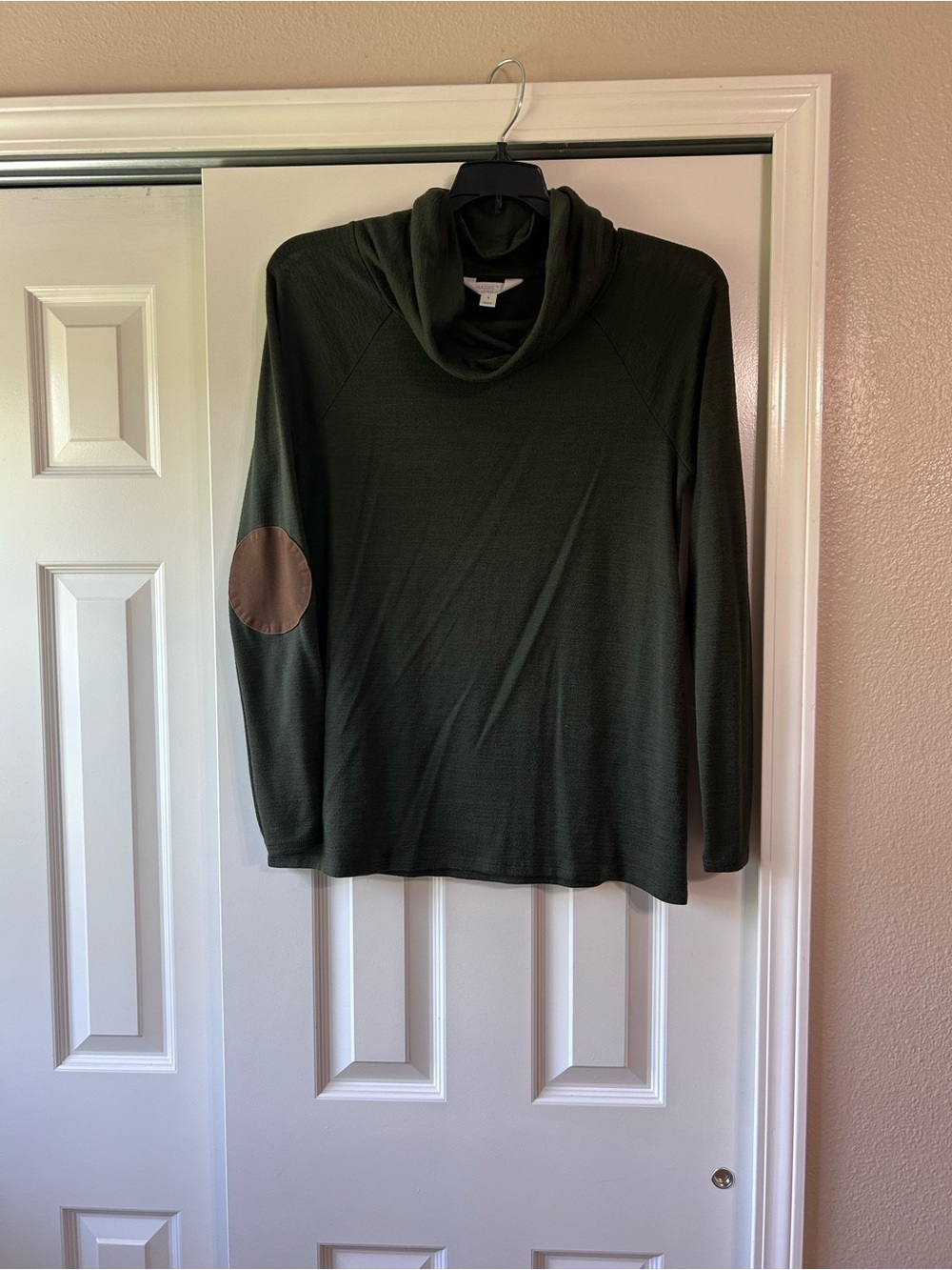 Cowl Neck Sweater with Elbow Patch